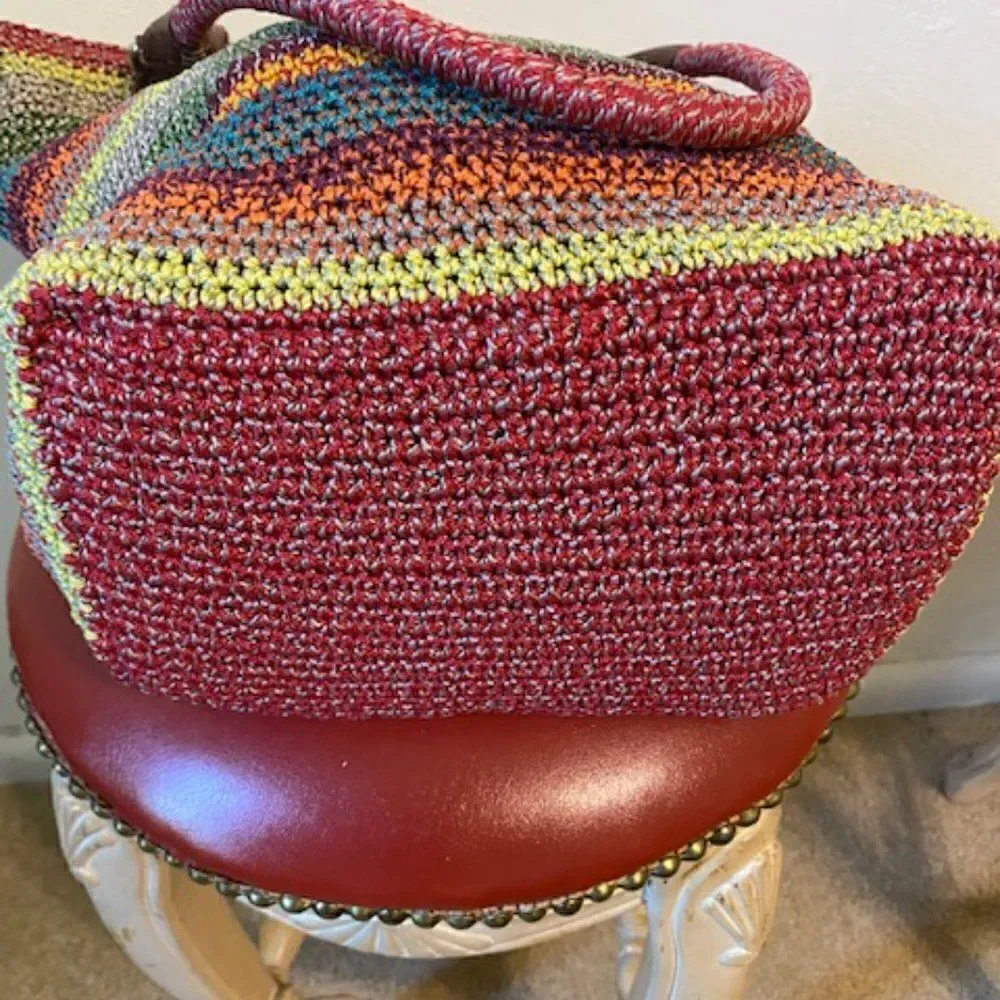 The Sak Cambria Multicolor striped crochet purse